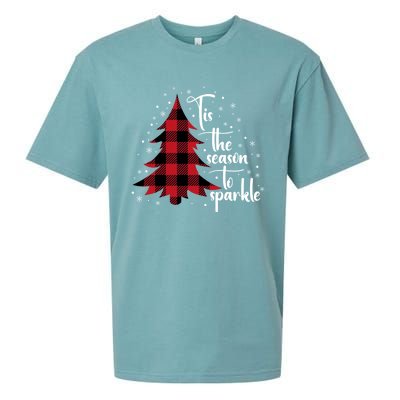 Tis The Season To Buffalo Plaid Christmas Tree Gift Sueded Cloud Jersey T-Shirt