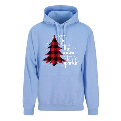 Tis The Season To Buffalo Plaid Christmas Tree Gift Unisex Surf Hoodie