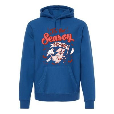 Tis' The Season Skeleton Ghost Retro Halloween Costume Party Gift Premium Hoodie