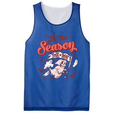 Tis' The Season Skeleton Ghost Retro Halloween Costume Party Gift Mesh Reversible Basketball Jersey Tank