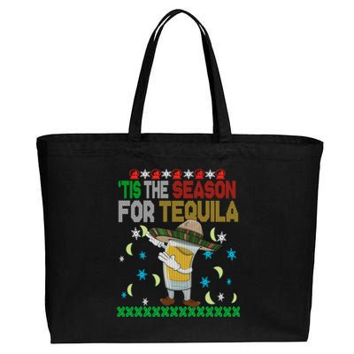 'Tis The Season For Tequila Dabbing Ugly Christmas Alcohol Gift Cotton Canvas Jumbo Tote