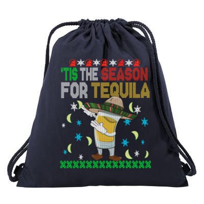 'Tis The Season For Tequila Dabbing Ugly Christmas Alcohol Gift Drawstring Bag