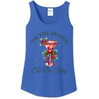 Tis The Season To Be Tipsy Coquette Bow Martini Christmas Gift Ladies Essential Tank