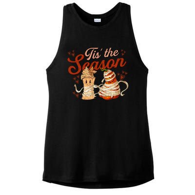 Tis The Season Pumpkin Spice Funny Fall Vibes Autumn Retro Gift Ladies PosiCharge Tri-Blend Wicking Tank