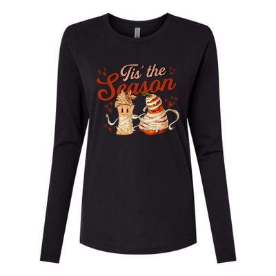 Tis The Season Pumpkin Spice Funny Fall Vibes Autumn Retro Gift Womens Cotton Relaxed Long Sleeve T-Shirt