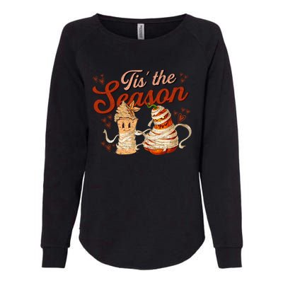 Tis The Season Pumpkin Spice Funny Fall Vibes Autumn Retro Gift Womens California Wash Sweatshirt