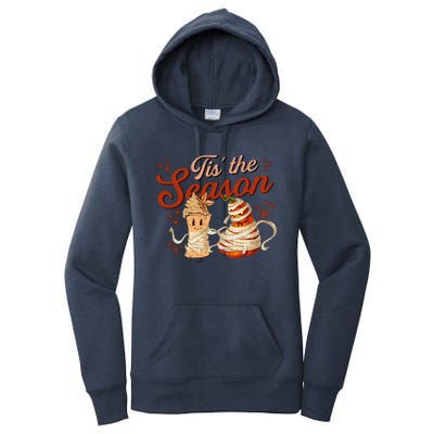 Tis The Season Pumpkin Spice Funny Fall Vibes Autumn Retro Gift Women's Pullover Hoodie