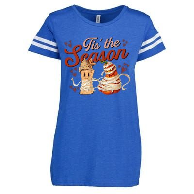 Tis The Season Pumpkin Spice Funny Fall Vibes Autumn Retro Gift Enza Ladies Jersey Football T-Shirt