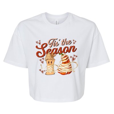 Tis The Season Pumpkin Spice Funny Fall Vibes Autumn Retro Gift Bella+Canvas Jersey Crop Tee