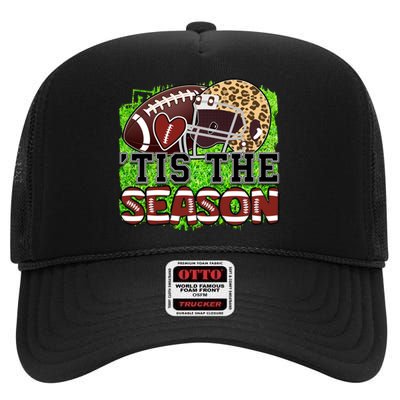 Tis The Season Cheetah Football Helmet High Crown Mesh Back Trucker Hat