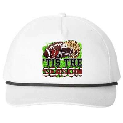 Tis The Season Cheetah Football Helmet Snapback Five-Panel Rope Hat