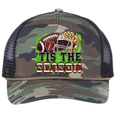 Tis The Season Cheetah Football Helmet Retro Rope Trucker Hat Cap