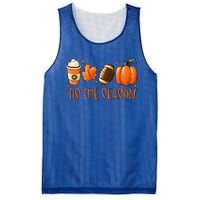 Tis The Season Pumpkin Leaf Latte Fall Thanksgiving Football Mesh Reversible Basketball Jersey Tank