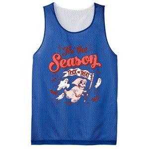 Tis' The Season Skeleton Ghost Retro Halloween Costume Party Cool Gift Mesh Reversible Basketball Jersey Tank