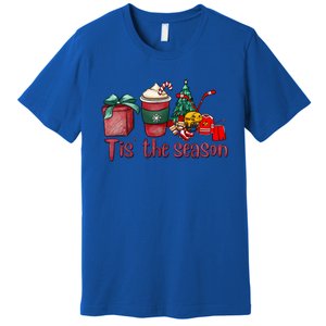 Tis The Season Hockey Christmas Coffee Santa Claus Xmas Gift Premium T-Shirt