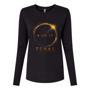 Texas Total Solar Eclipse April 8 2024 Texas Solar Eclipse Womens Cotton Relaxed Long Sleeve T-Shirt