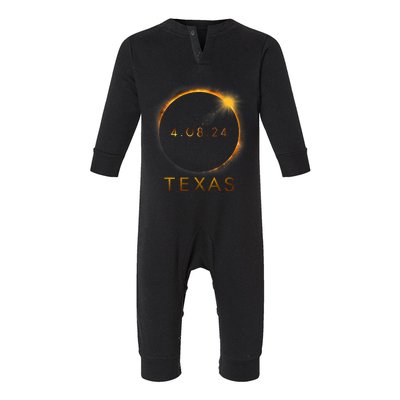 Texas Total Solar Eclipse April 8 2024 Texas Solar Eclipse Infant Fleece One Piece