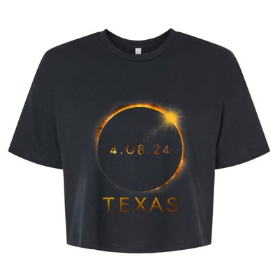 Texas Total Solar Eclipse April 8 2024 Texas Solar Eclipse Bella+Canvas Jersey Crop Tee