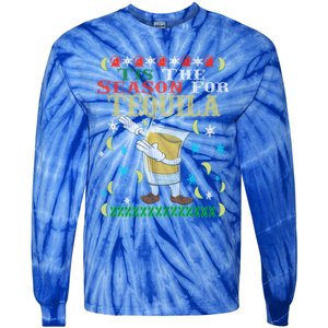 'Tis The Season For Tequila Dabbing Ugly Christmas Alcohol Meaningful Gift Tie-Dye Long Sleeve Shirt