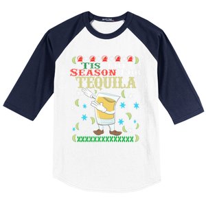 'Tis The Season For Tequila Dabbing Ugly Christmas Alcohol Meaningful Gift Baseball Sleeve Shirt