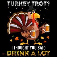 Turkey Trot Squad Running Drinking Thanksgiving Flatbill Hat