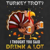 Turkey Trot Squad Running Drinking Thanksgiving Golf Towel