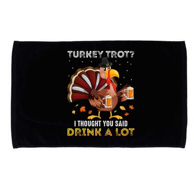Turkey Trot Squad Running Drinking Thanksgiving Microfiber Hand Towel