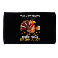 Turkey Trot Squad Running Drinking Thanksgiving Microfiber Hand Towel