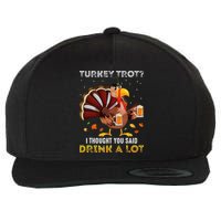 Turkey Trot Squad Running Drinking Thanksgiving Wool Snapback Cap