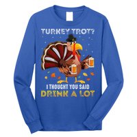 Turkey Trot Squad Running Drinking Thanksgiving Long Sleeve Shirt