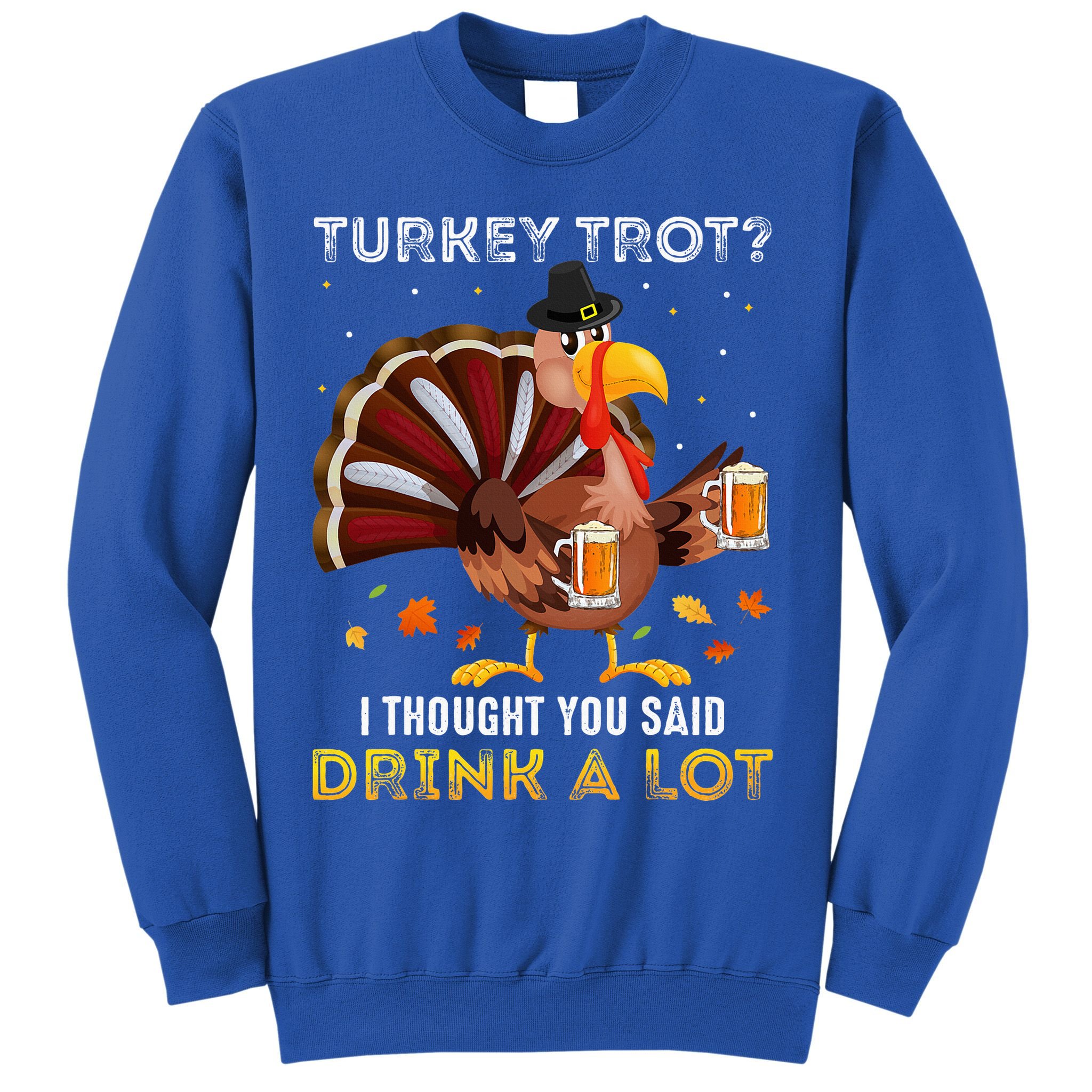 Turkey Trot Squad Running Drinking Thanksgiving Sweatshirt