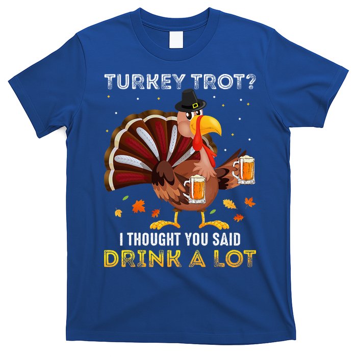 Turkey Trot Squad Running Drinking Thanksgiving T-Shirt