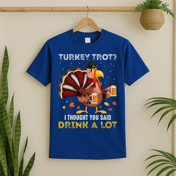Turkey Trot Squad Running Drinking Thanksgiving T-Shirt