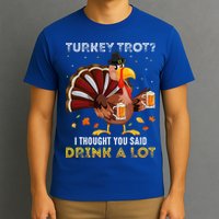 Turkey Trot Squad Running Drinking Thanksgiving T-Shirt