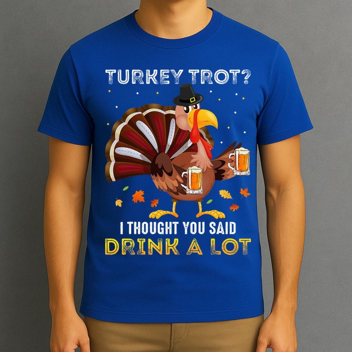 Turkey Trot Squad Running Drinking Thanksgiving T-Shirt