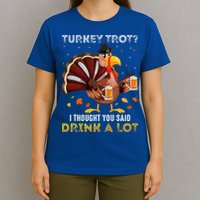Turkey Trot Squad Running Drinking Thanksgiving T-Shirt