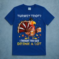 Turkey Trot Squad Running Drinking Thanksgiving T-Shirt