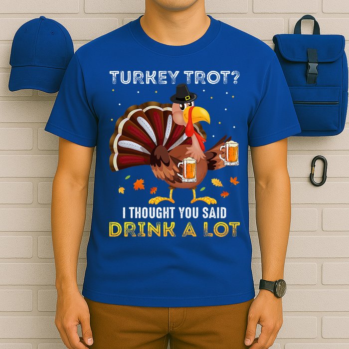 Turkey Trot Squad Running Drinking Thanksgiving T-Shirt