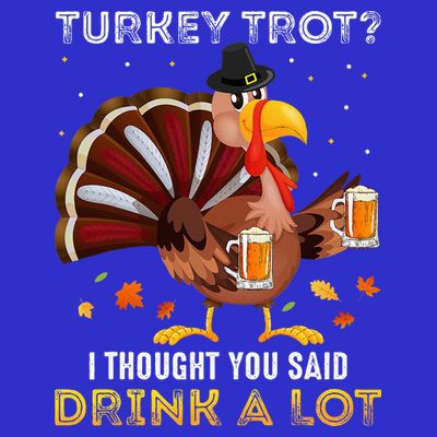 Turkey Trot Squad Running Drinking Thanksgiving T-Shirt