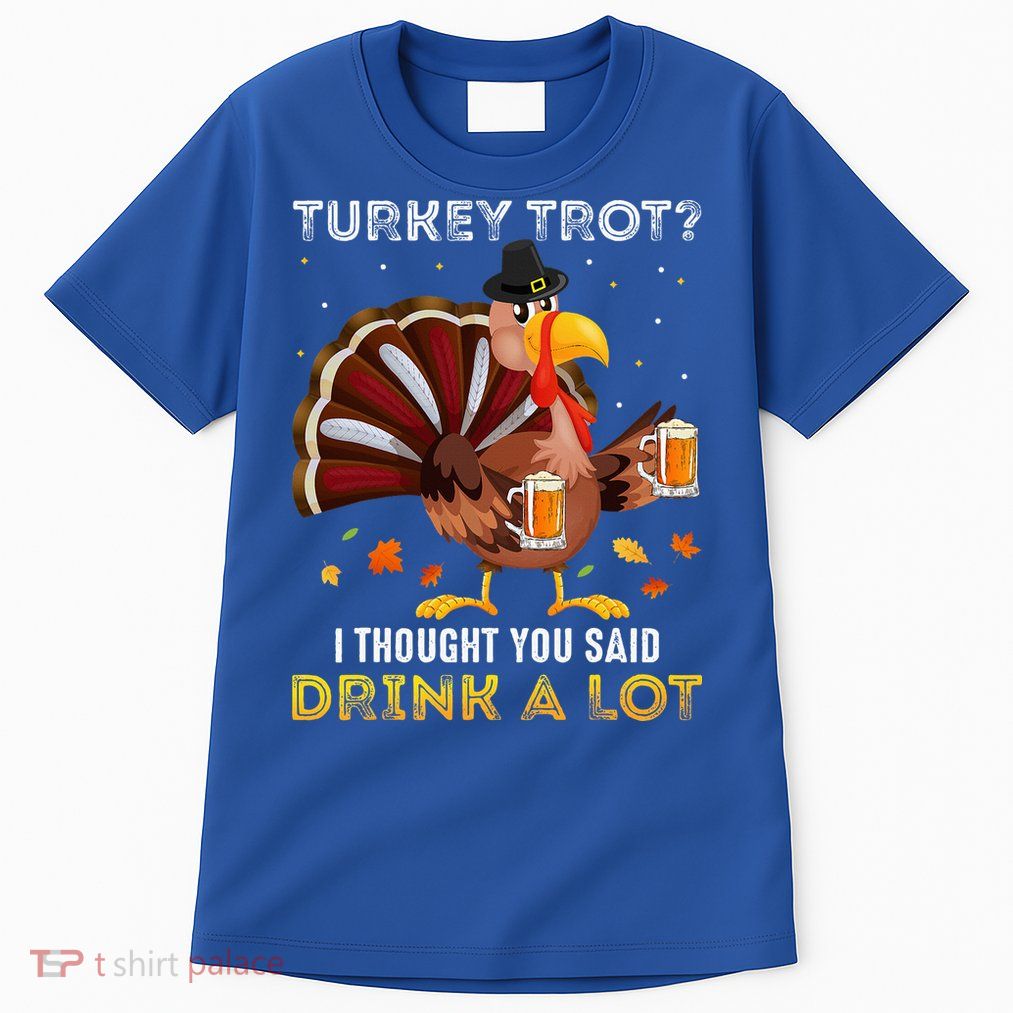 Turkey Trot Squad Running Drinking Thanksgiving Tall T-Shirt