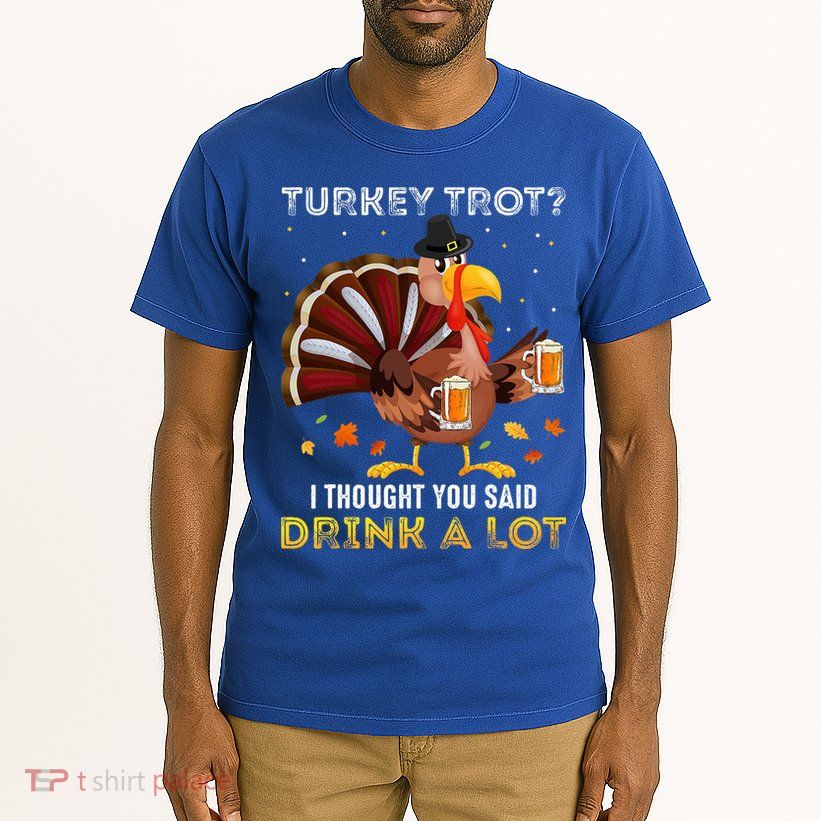 Turkey Trot Squad Running Drinking Thanksgiving Tall T-Shirt