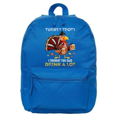 Turkey Trot Squad Running Drinking Thanksgiving 16 in Basic Backpack