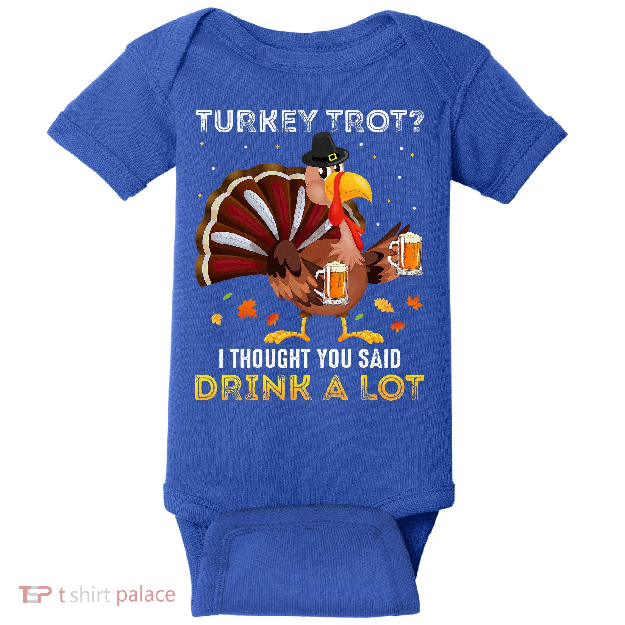 Turkey Trot Squad Running Drinking Thanksgiving Baby Bodysuit