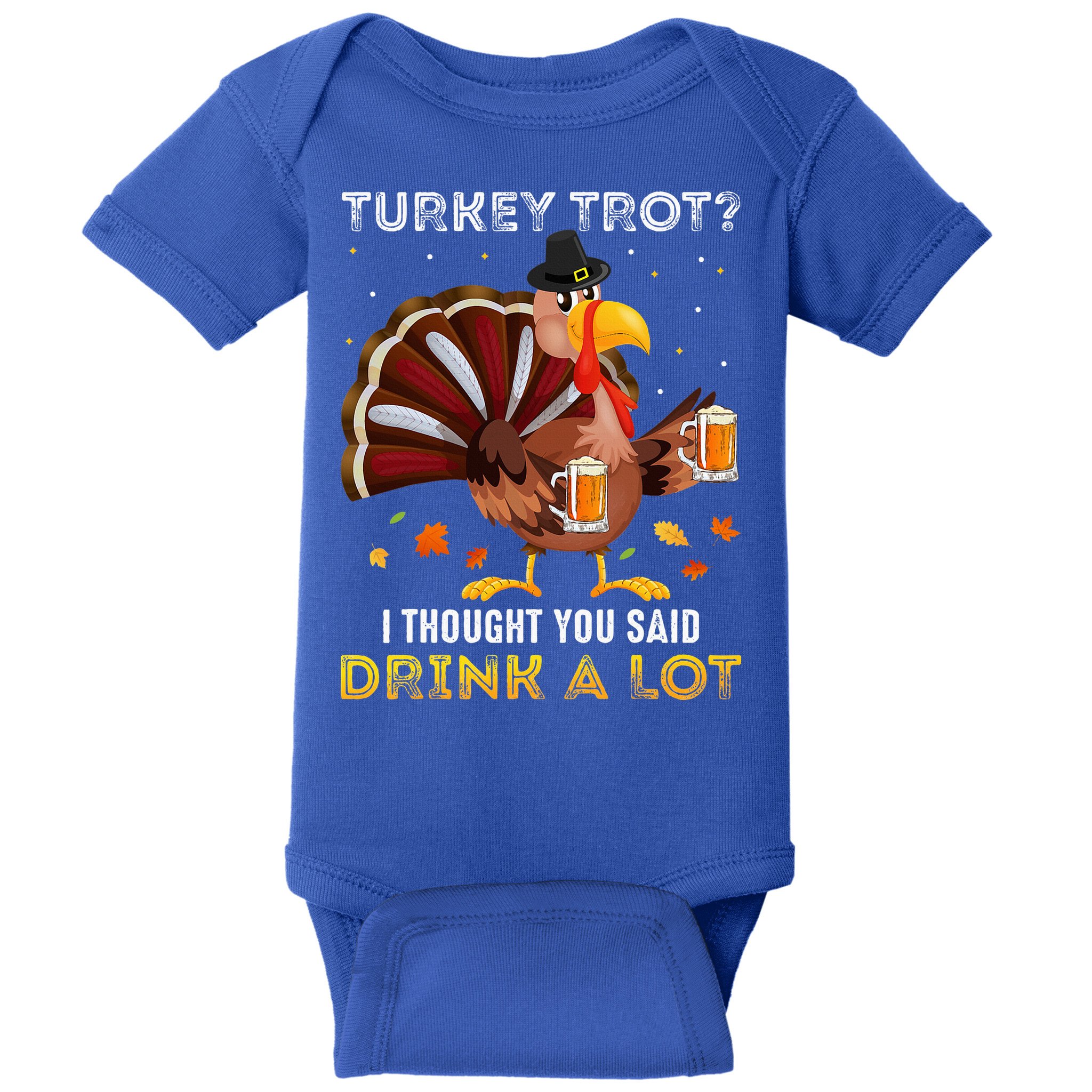 Turkey Trot Squad Running Drinking Thanksgiving Baby Bodysuit