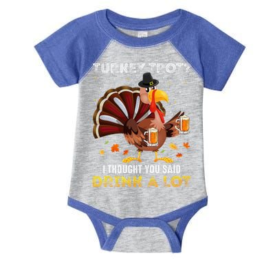 Turkey Trot Squad Running Drinking Thanksgiving Infant Baby Jersey Bodysuit