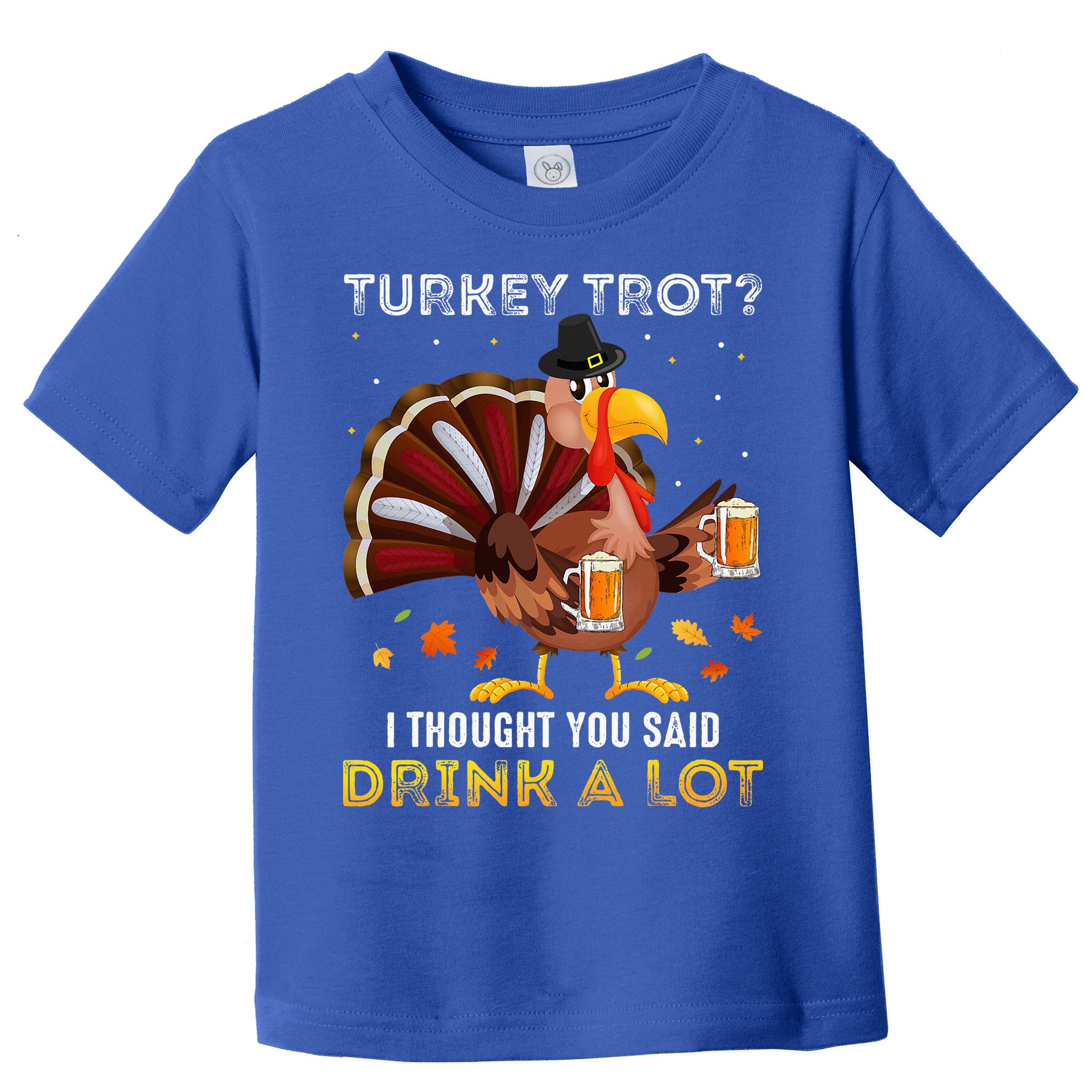 Turkey Trot Squad Running Drinking Thanksgiving Toddler T-Shirt