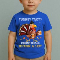 Turkey Trot Squad Running Drinking Thanksgiving Toddler T-Shirt