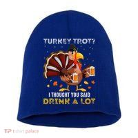 Turkey Trot Squad Running Drinking Thanksgiving Short Acrylic Beanie