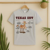 Texas TX SUV Funny Joke Longhorn Cattle Cow T-Shirt