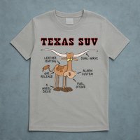 Texas TX SUV Funny Joke Longhorn Cattle Cow T-Shirt